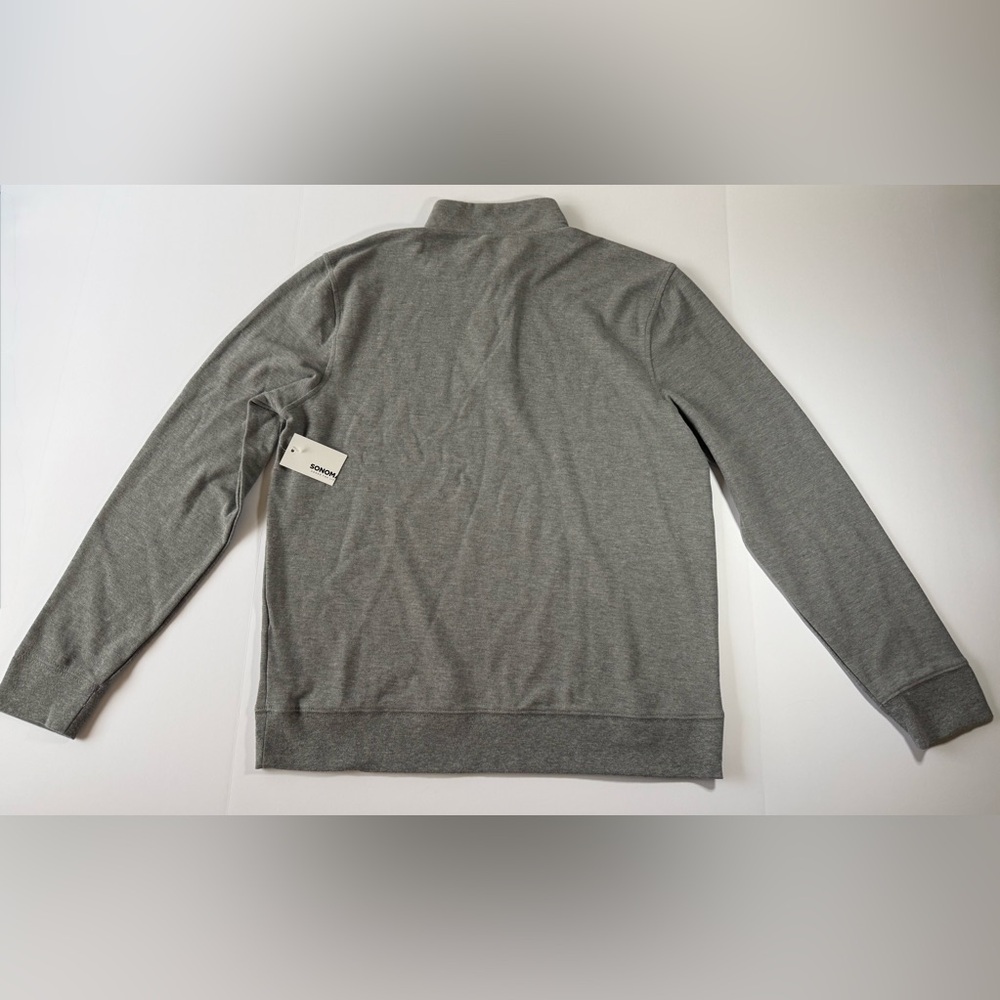 NWT Sonoma Men’s Essential Pique Quarter-Zip Heather Gray Size L - Picture 2 of 13